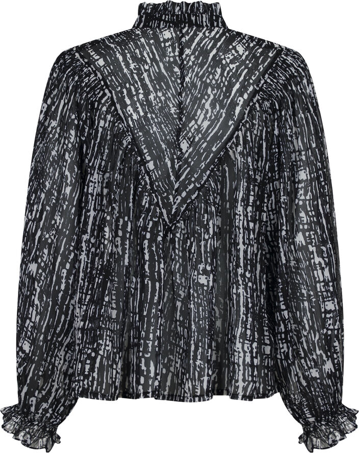 Neo Noir Flavi Graphic Drop Blouse Sort