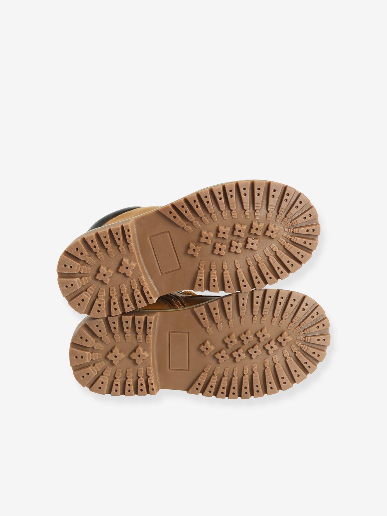 Botas de cano curto com cadarço e zíper para meninos, verde escuro liso