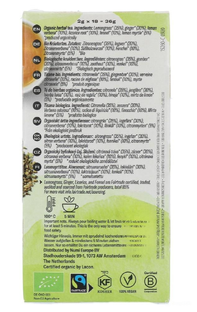 Numi Organic Tea Gember Citroen Decaf 16ST