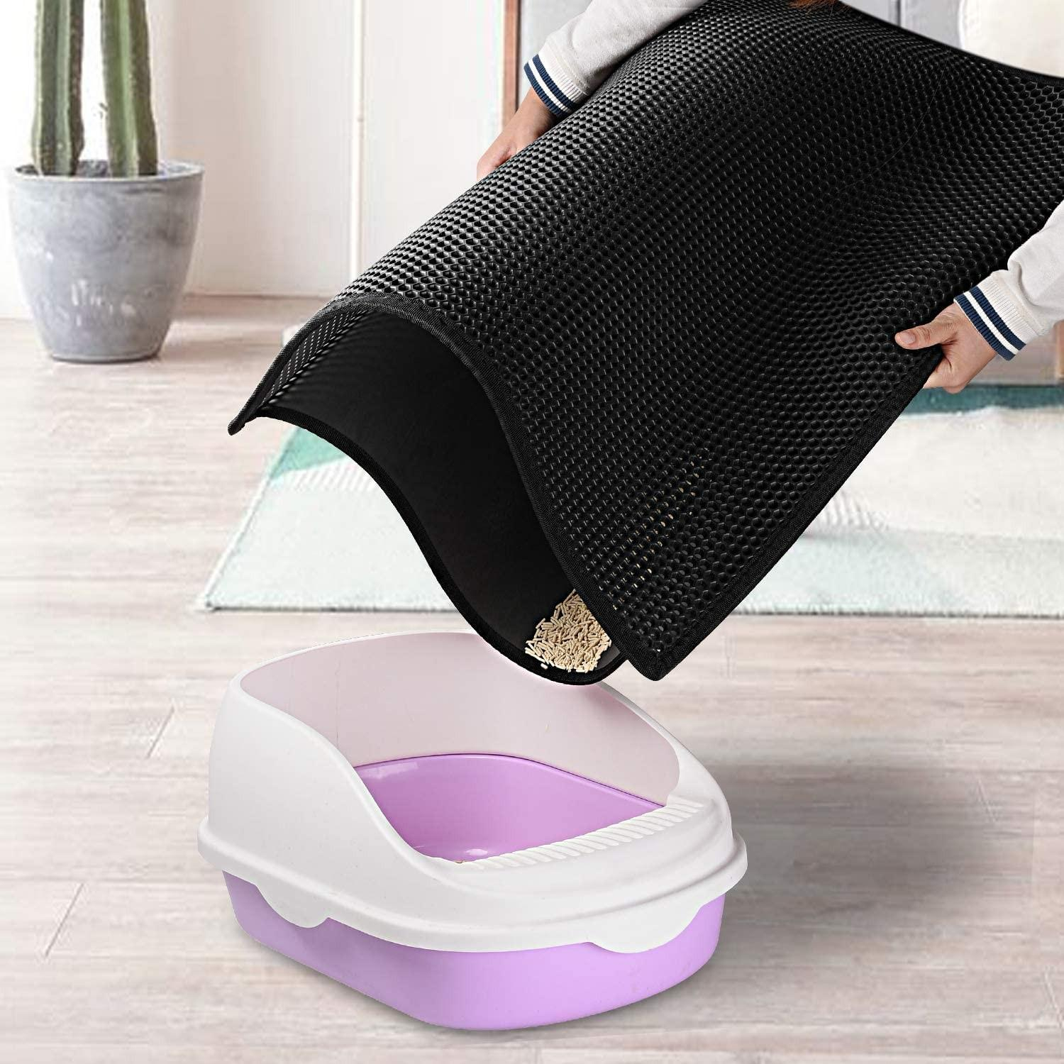 (46x60cm) Katzen Toiletten Hygienematte Waben Unterlage - Schwarz