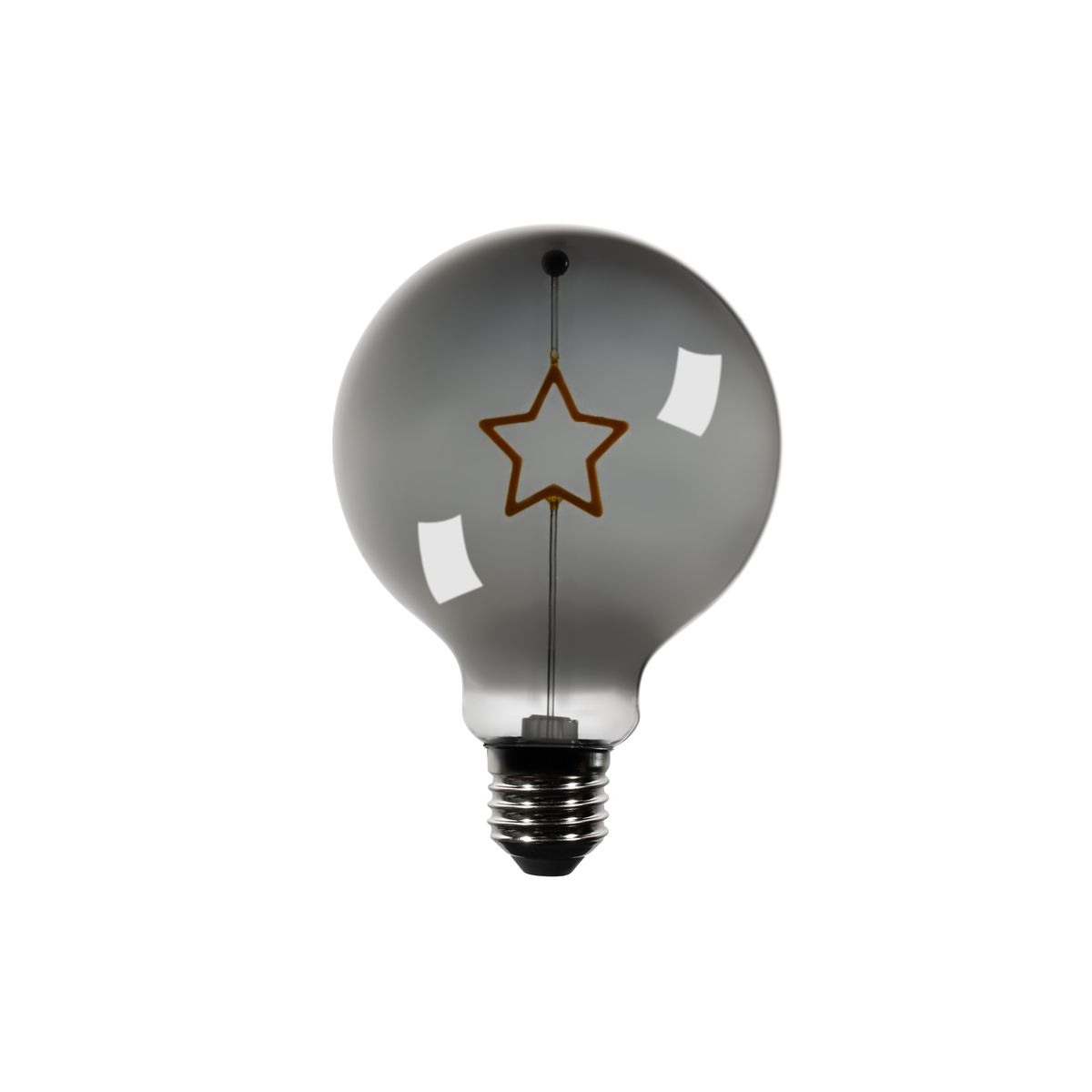 Kerst E27 LED lamp ster filament G95 smoke 1.8W 50 lm 1800K