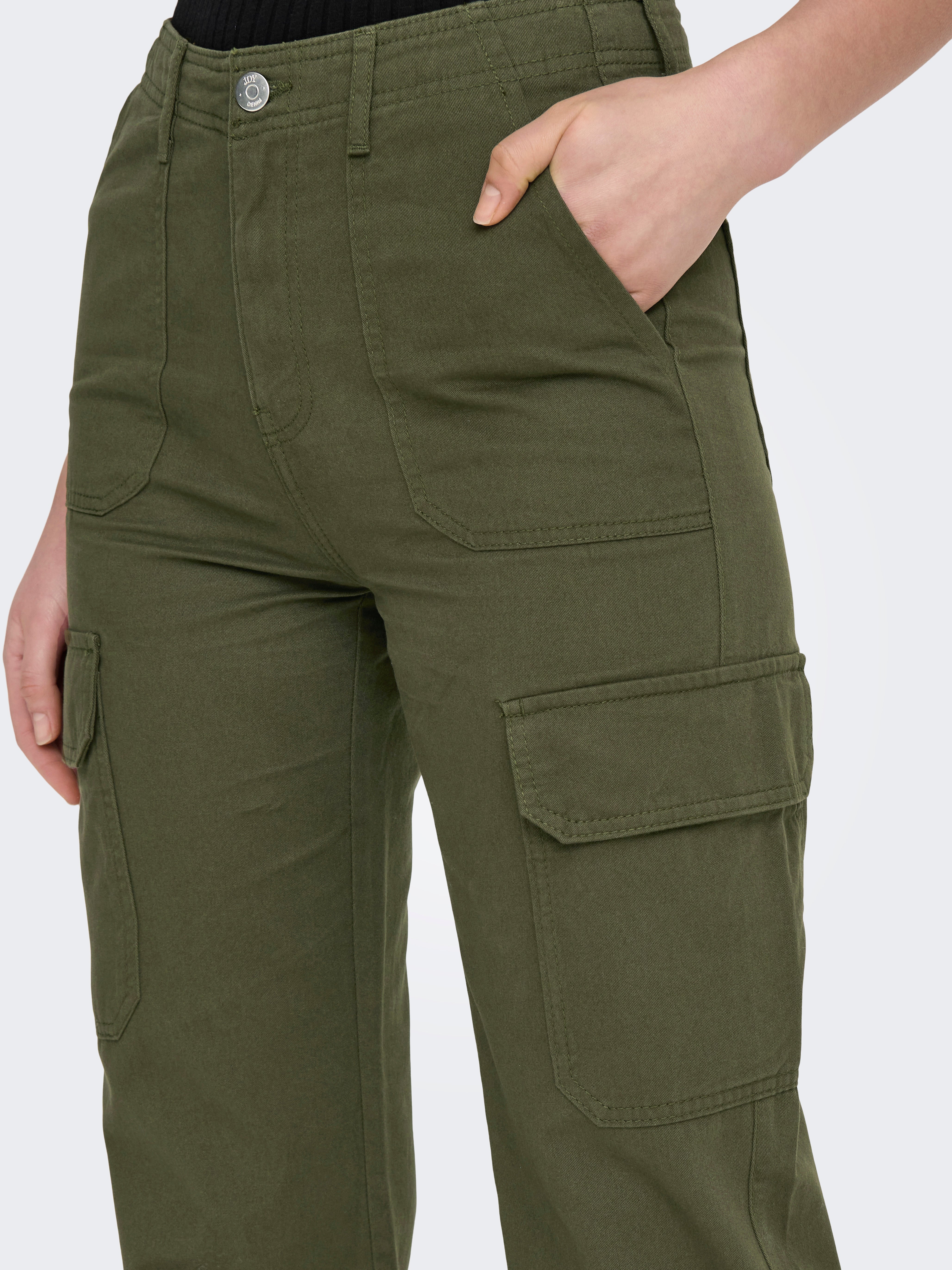 JDYABBY Hohe Taille Weiter Beinschnitt Cargo-Hose Kalamata