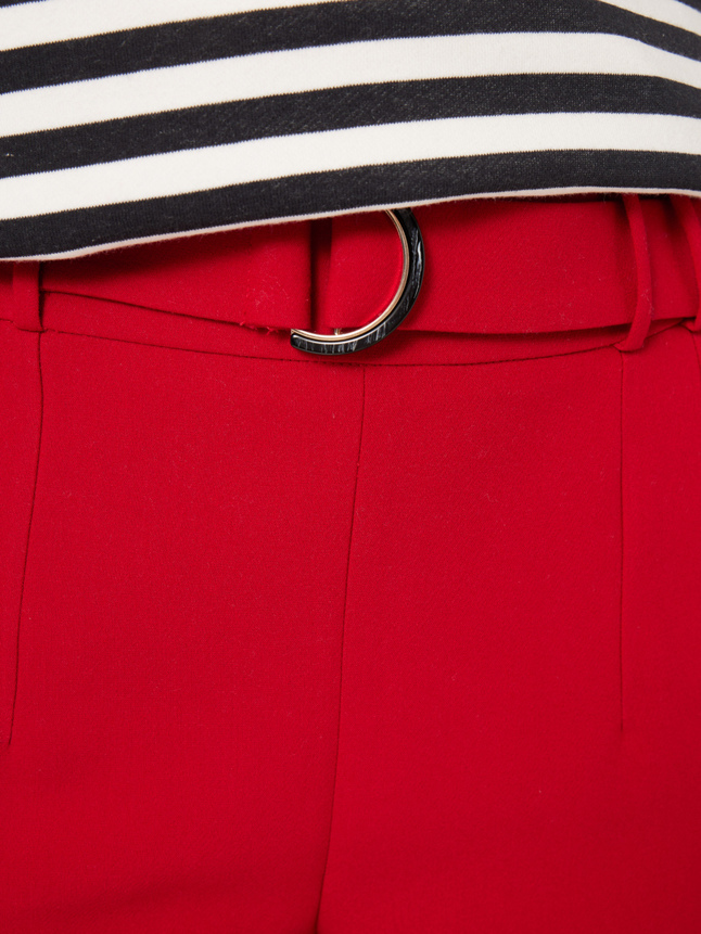 Pantalon taille haute avec ceinture