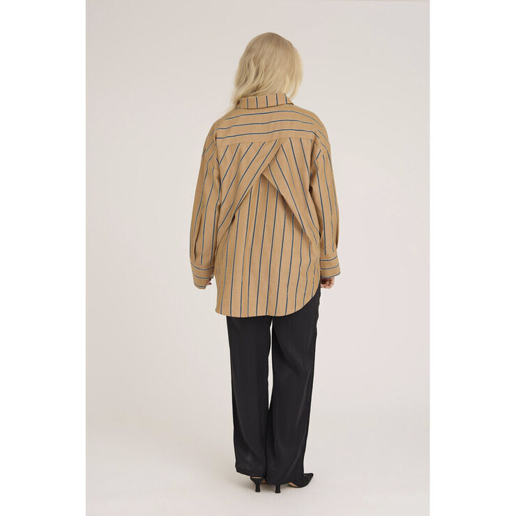 A-VIEW Magnolia stripe shirt Camel/black