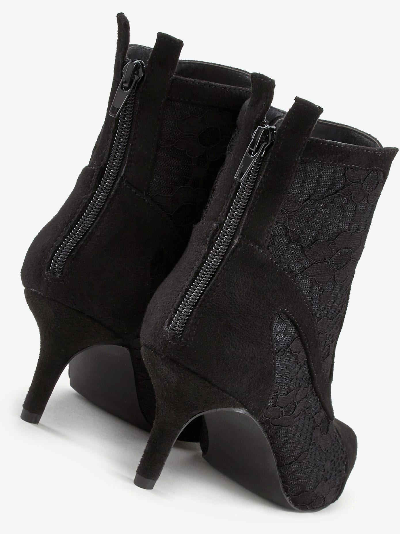 Bottines à lacets détails en dentelle tendance