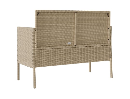 VIDAXL - Banc de jardin avec coussins beige résine tressée