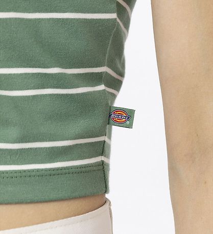 Dickies T-Shirt - Cropped - Westover - Dark Ivy m. Streifen