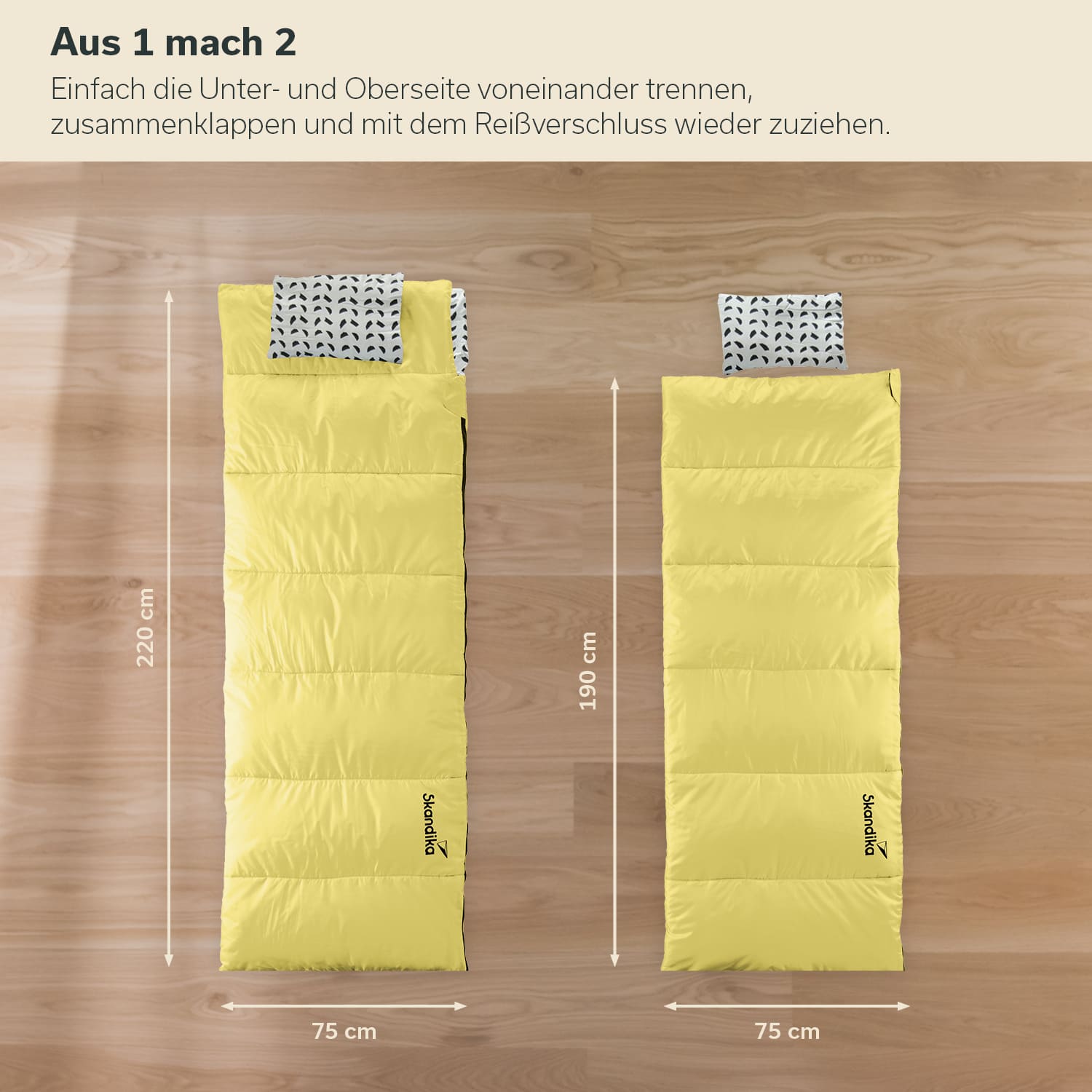 Skandika Iceland Double Deken slaapzak - Yellow
