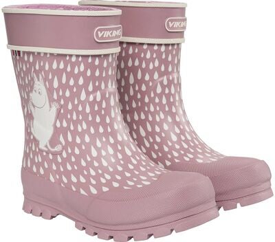 Viking Alv Jolly Moomin Gummistøvler, Dusty Pink/White