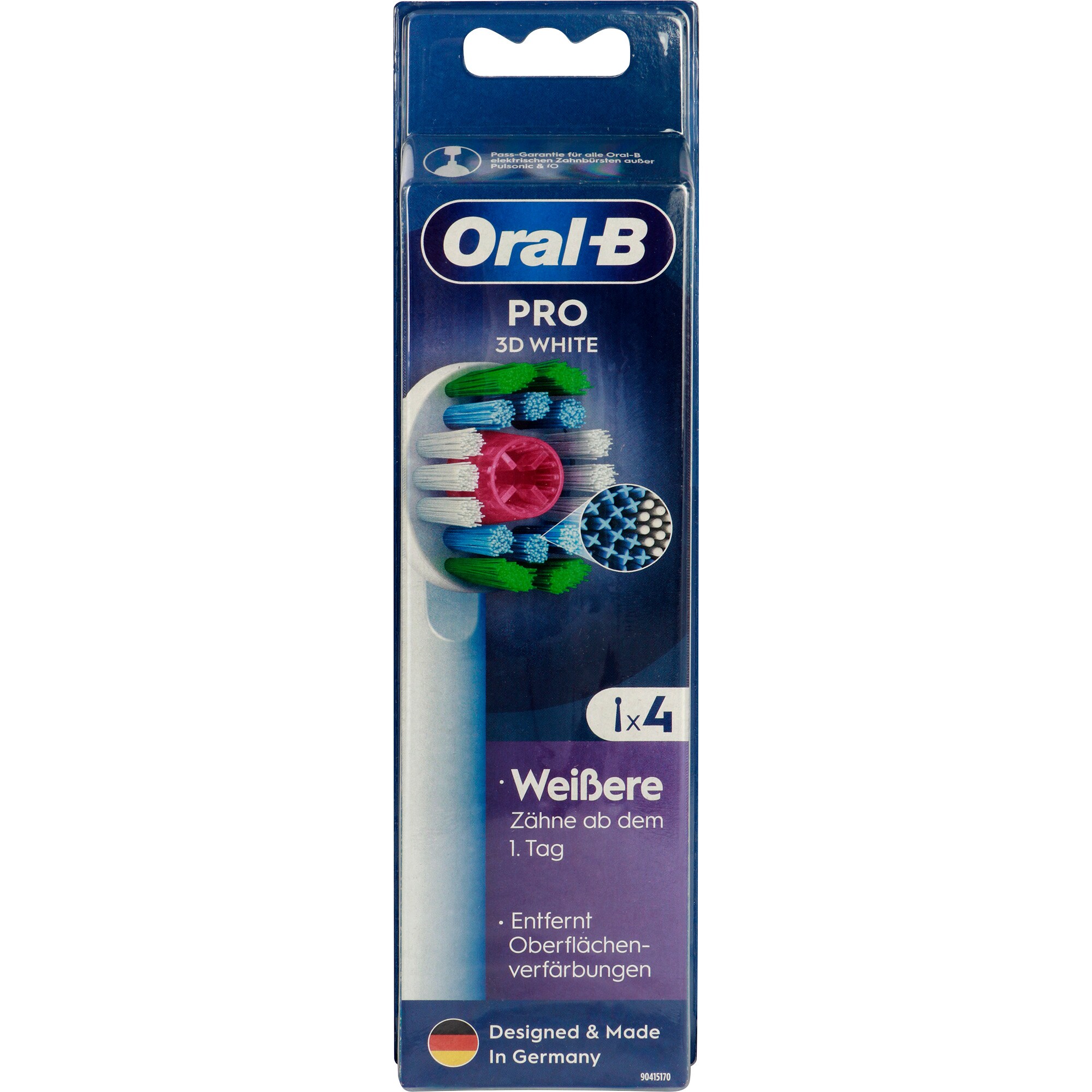 Braun Aufsteckbürste Oral-B Pro 3D White Aufsteckbürsten 4er