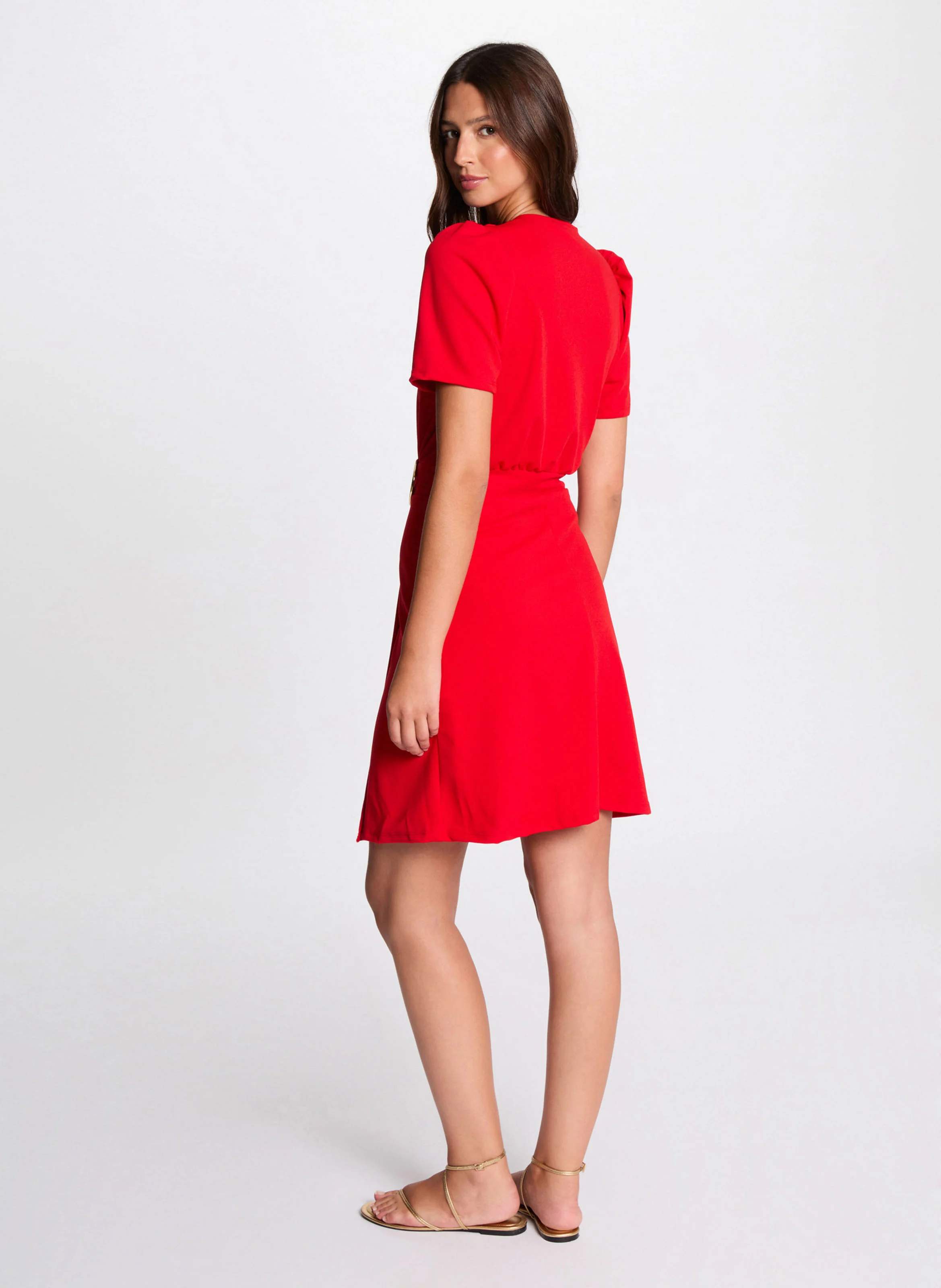 RSCUBA - Robe midi portefeuille ceinturée| Rouge