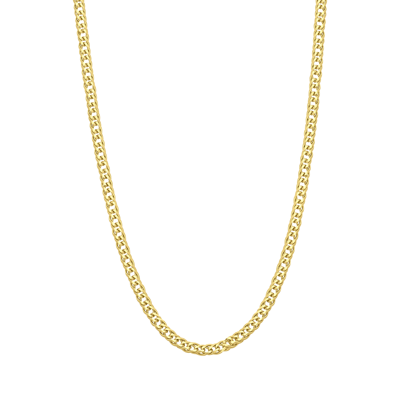Gerecycled zilveren goldplated ketting gourmet schakel