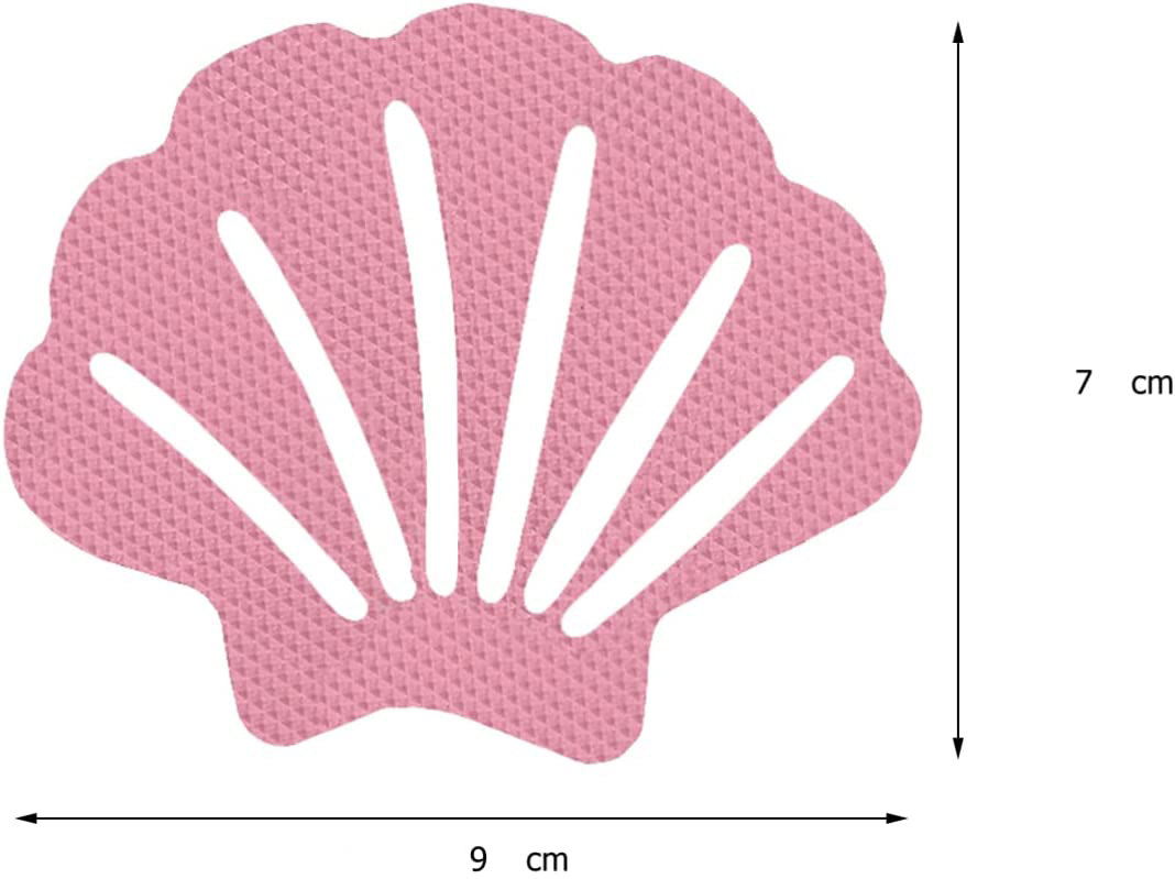 (12er Set) 9x7cm Selbstklebende Anti-Rutsch Pads Sticker für Dusche / Badewanne - Muschel