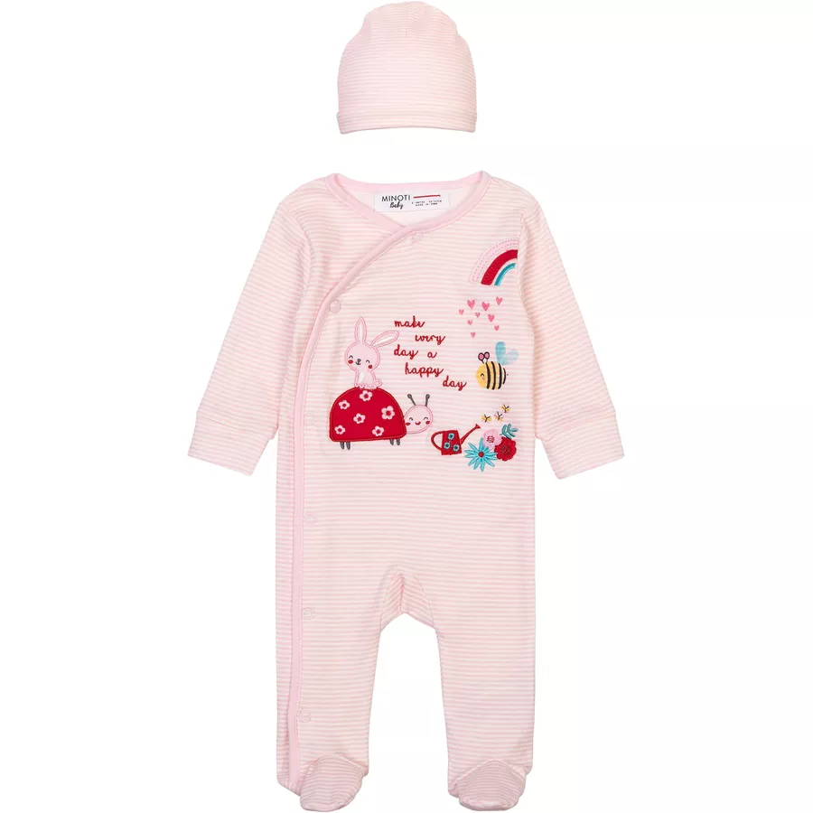 MINOTI Strampler und Mützchen im Set Rosa