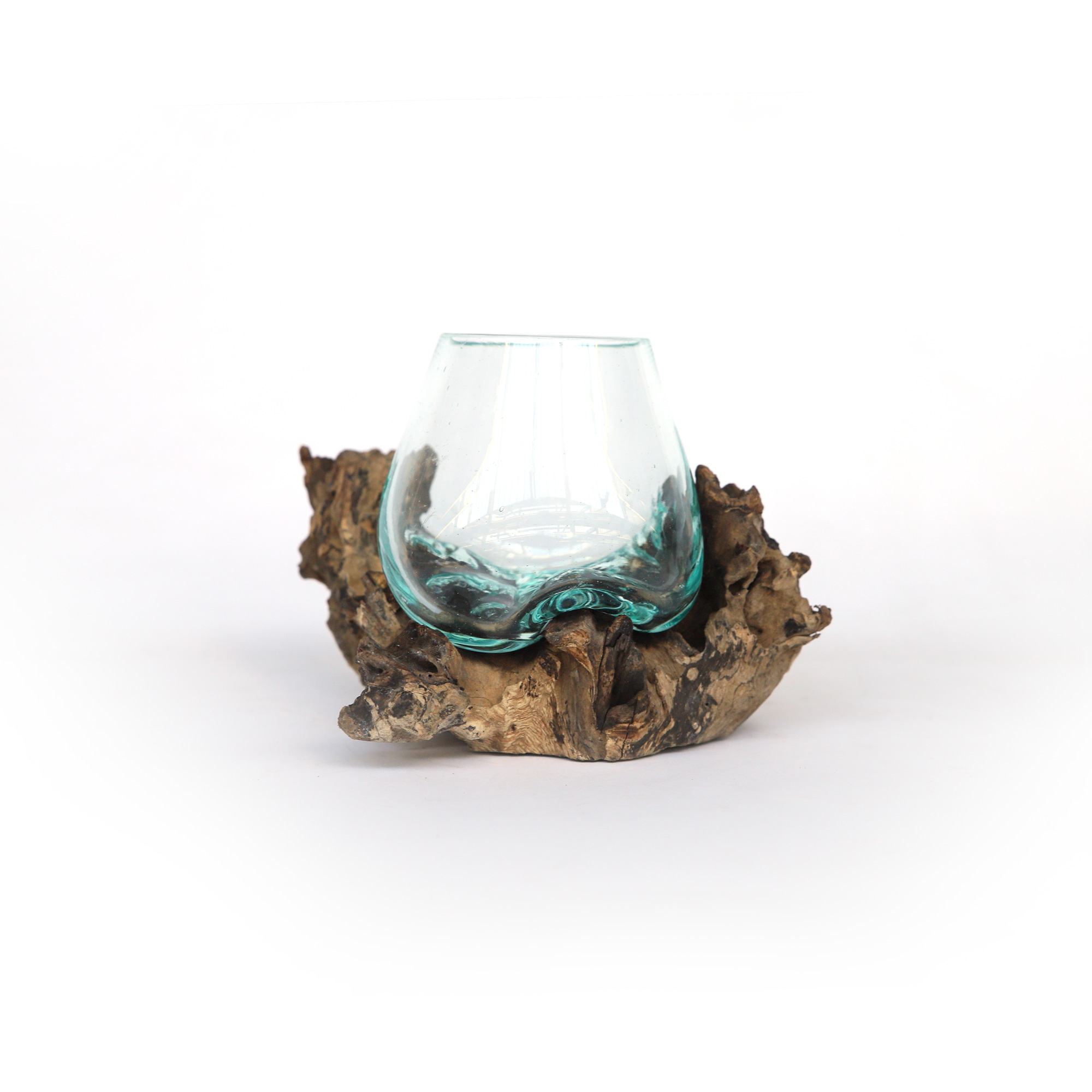 Wurzelholz-Glasvase XXS, Ø 10 - 13 cm, H ca. 15 cm von fischer's lagerhaus