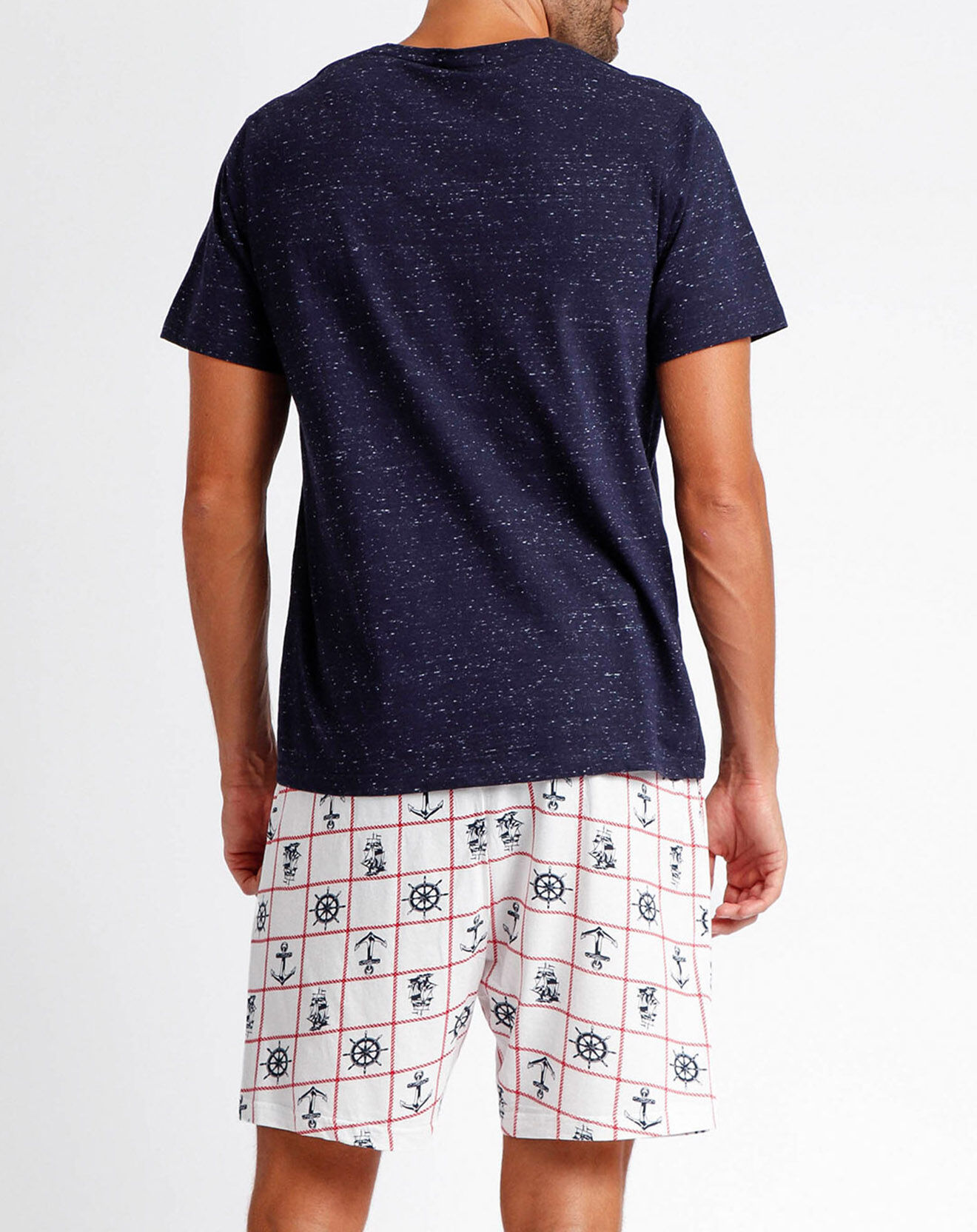 Admas Pyjama marin  bleu marine/blanc