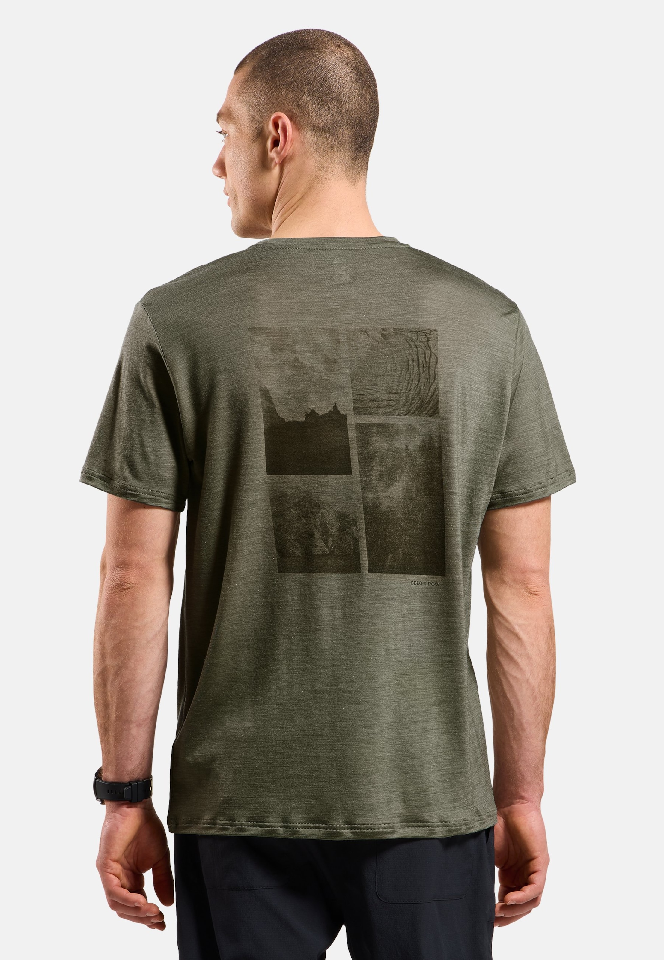 Odlo x POW Collective Voices T-Shirt aus Merinomix in vetiver melange