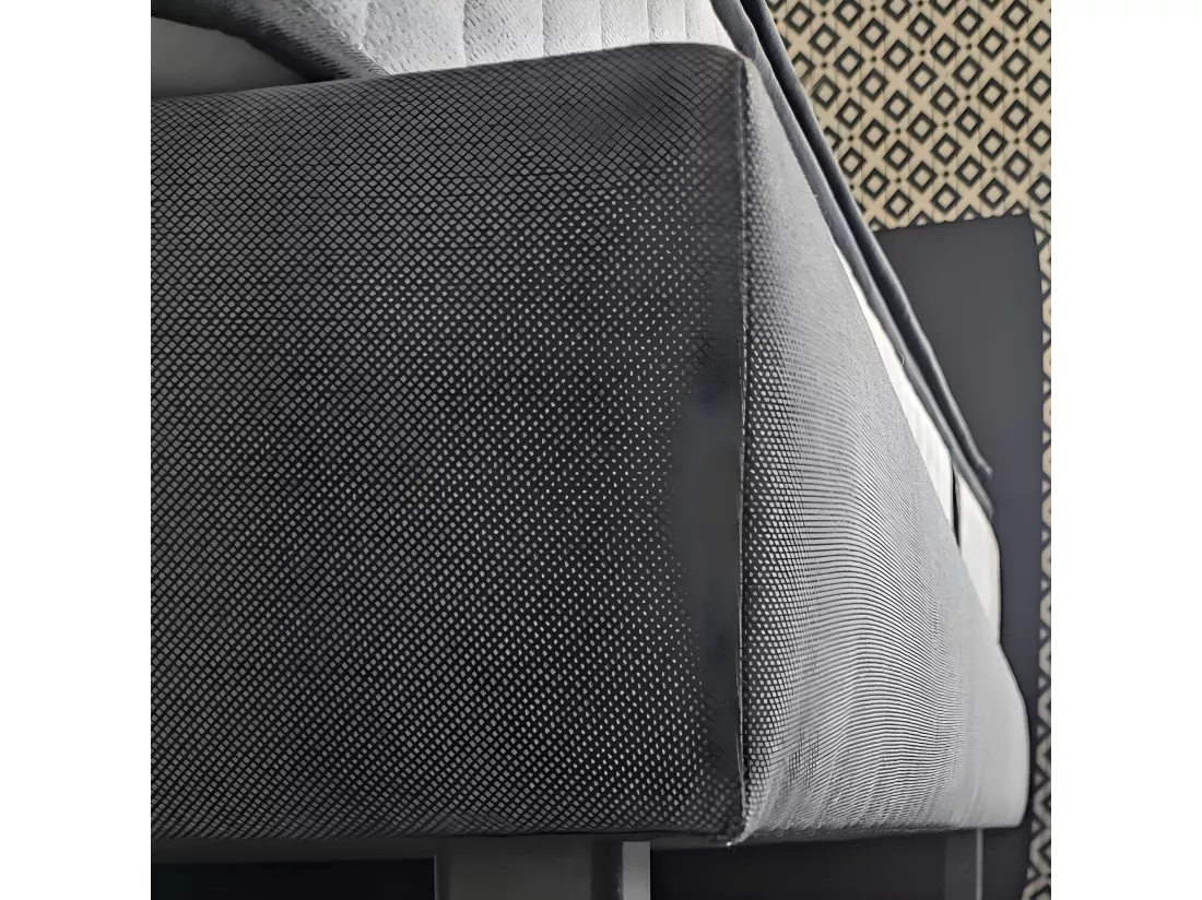 BELLECOUR LITERIE | Sommier tapissier CONSTANTINE 160x200 cm | Epaisseur 18 cm | Gris anthracite (pieds non inclus)