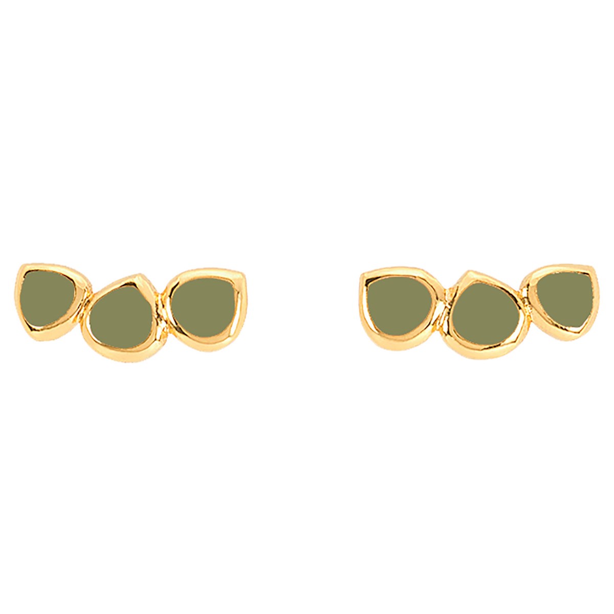 Boucles d'oreilles Bangle up Lumi vert olive