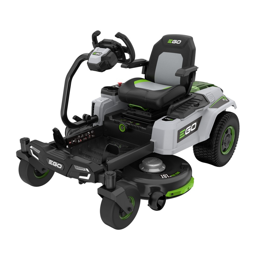 Pack tondeuse à rayon braquage zero 4 batteries 56v chargeur mural coupe 107 cm ego zt4201es