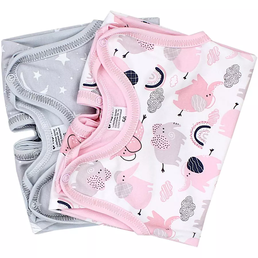TupTam Baby Strampler Gemustert 2er Set rosagrau