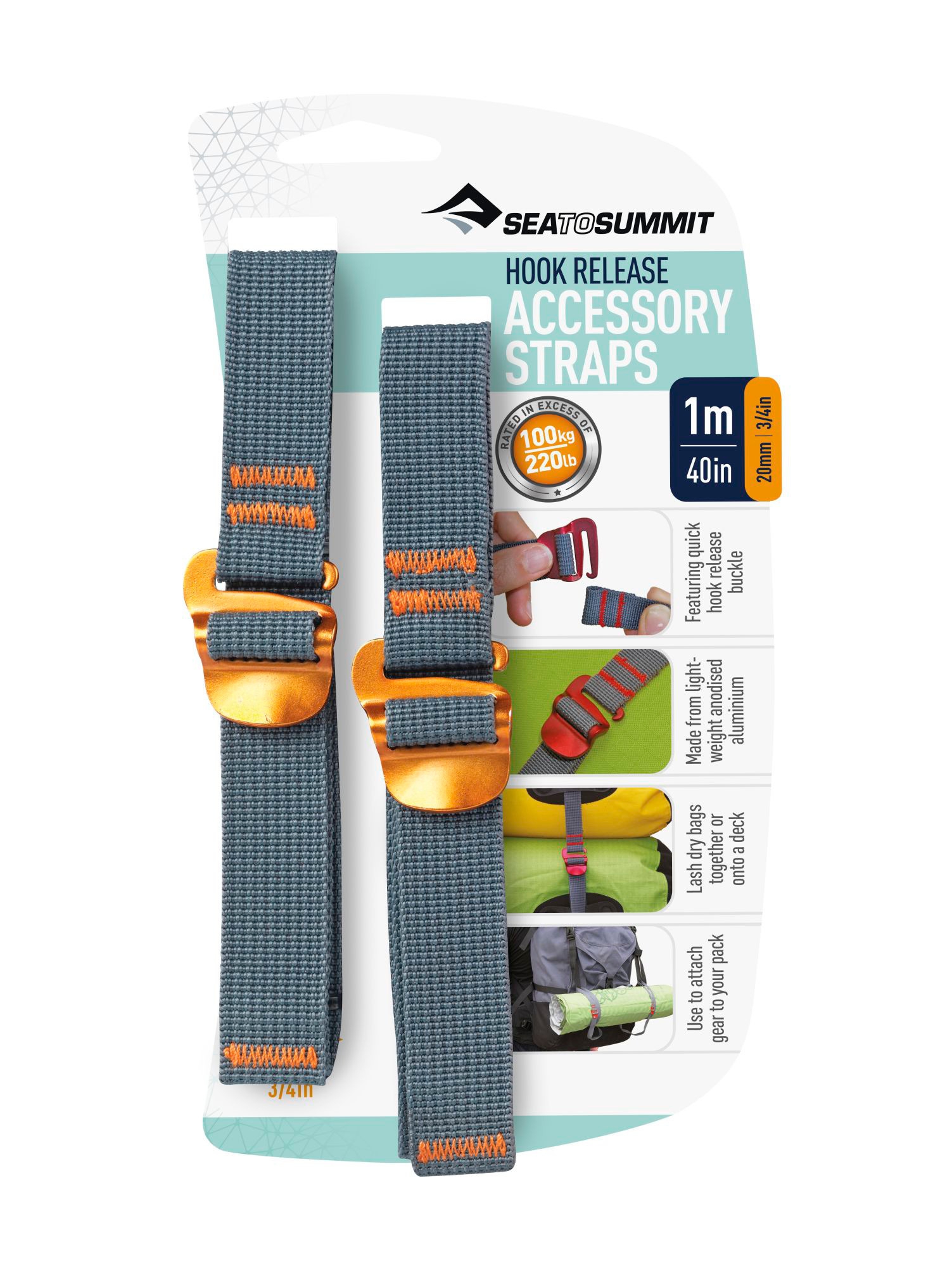Sea to Summit Accessory Strap with Hook Buckle Spanngurt 20 mm