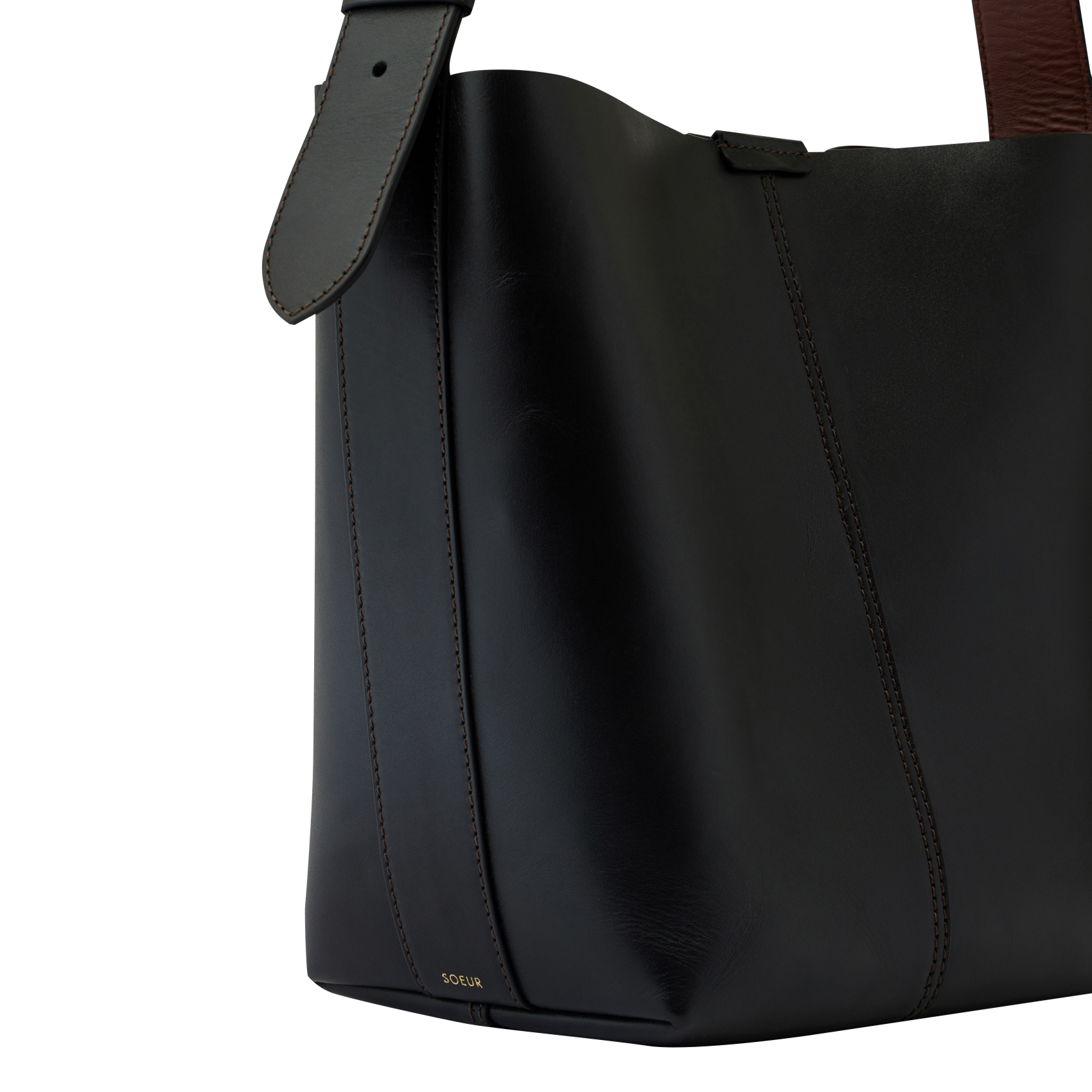SAUDADE MINI - Sac seau en cuir | Noir