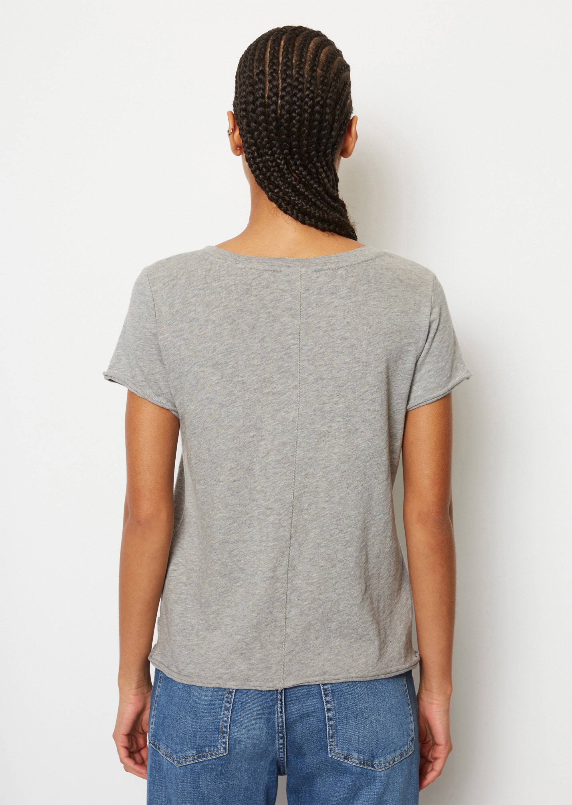 V-Neck-T-Shirt regular Organic-Slub-Cotton