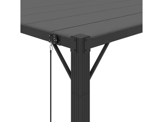 Tonnelle avec toit à persienne 3x3 m Anthracite Tissu aluminium