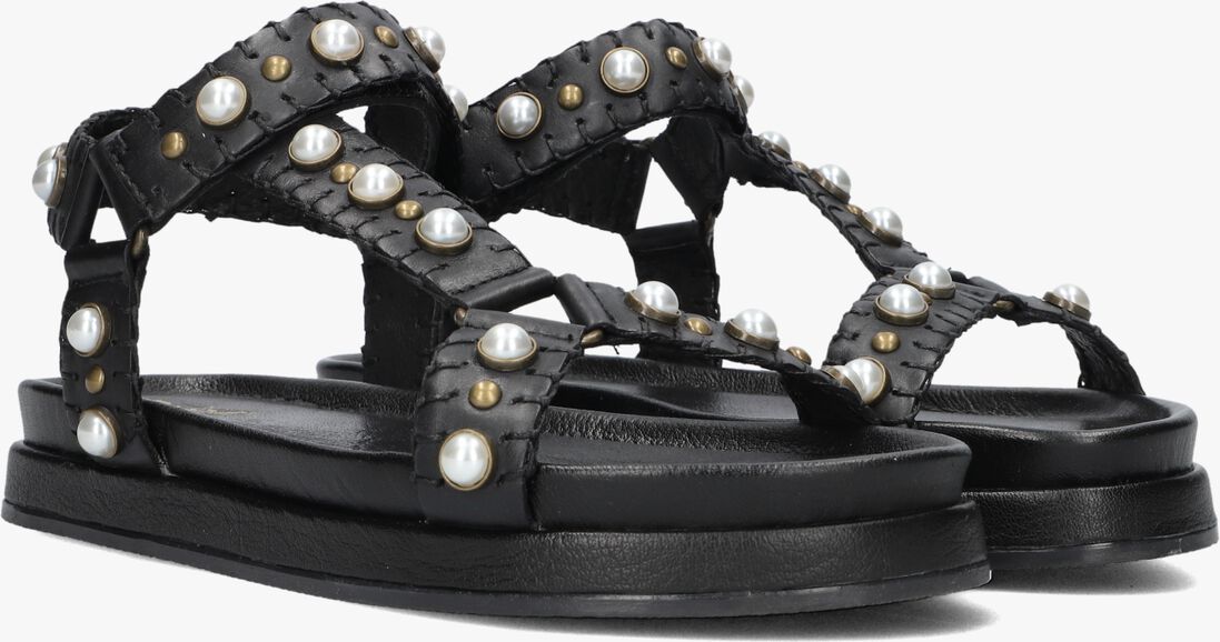 zwarte blasz platte sandalen saran-14