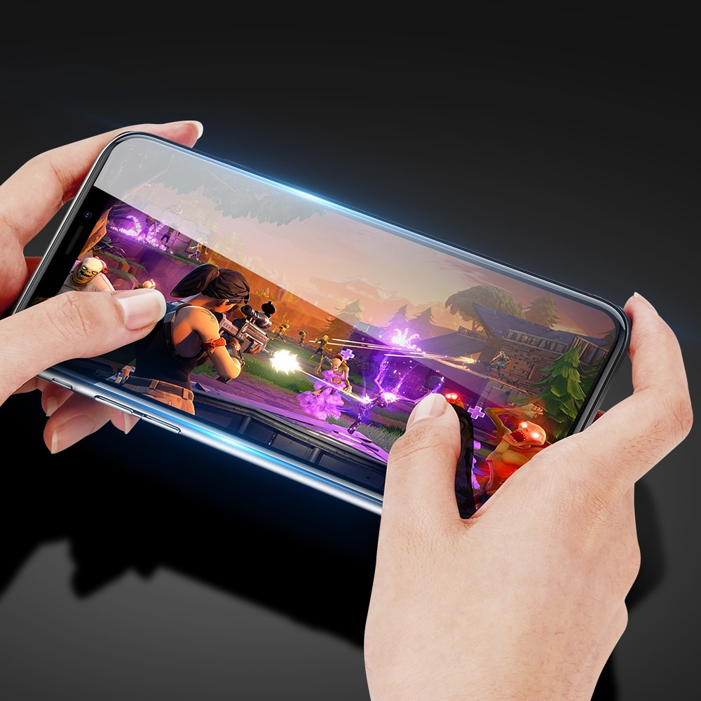 iPhone 11 / iPhone Xr Full-Screen Vollbild Panzer Glas Display mit Rahmen - Schwarz