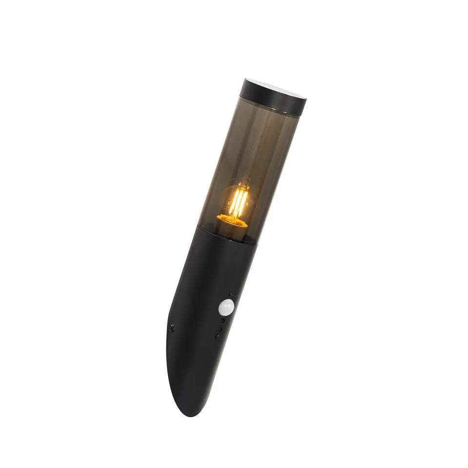 Qazqa buitenlampen met sensor rox zwart e27