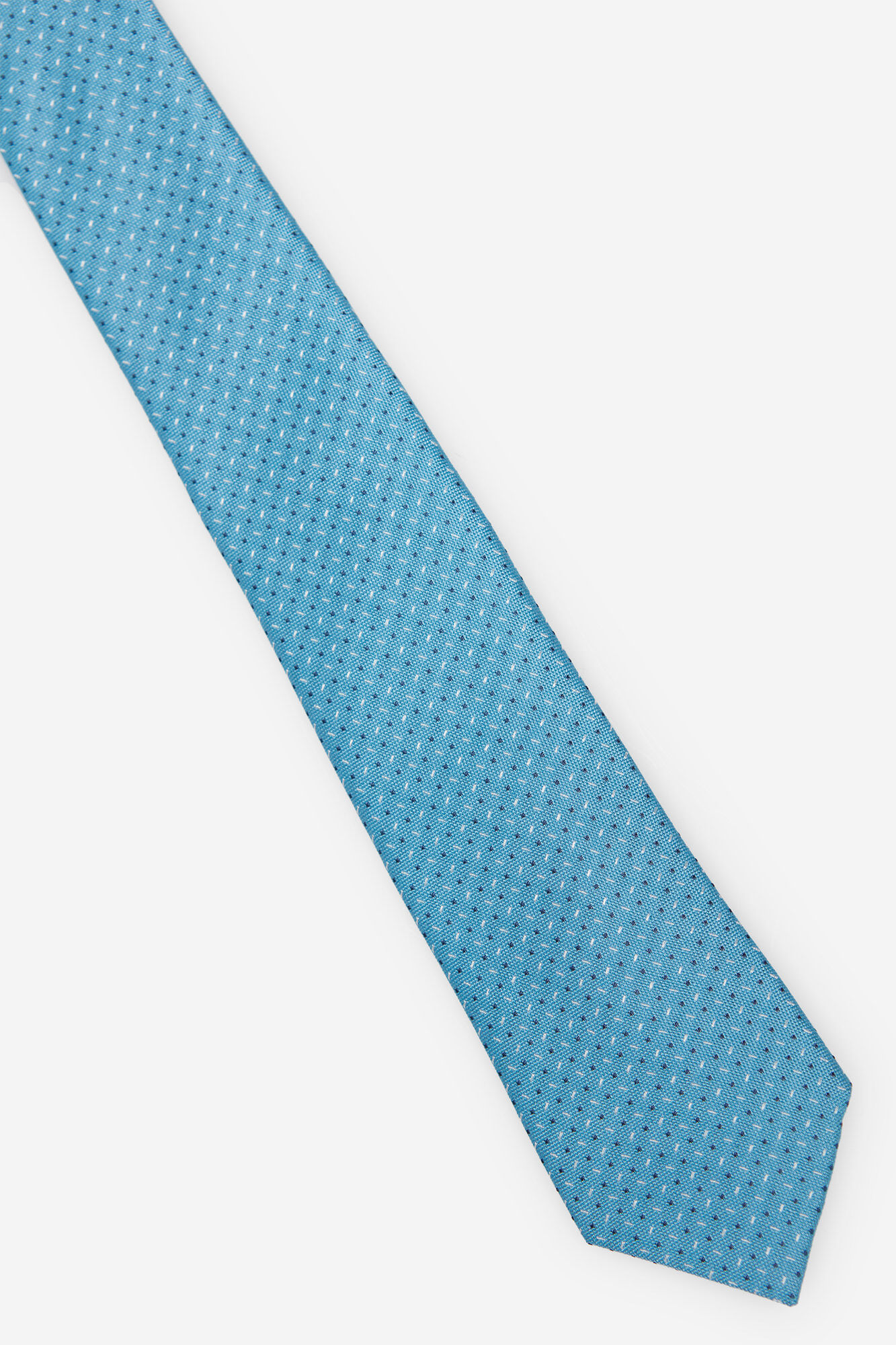 Gravata de seda com microestampa - Azul