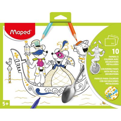 Maped - Papier métallisé à colorier x10 - disponible dans différentes couleurs