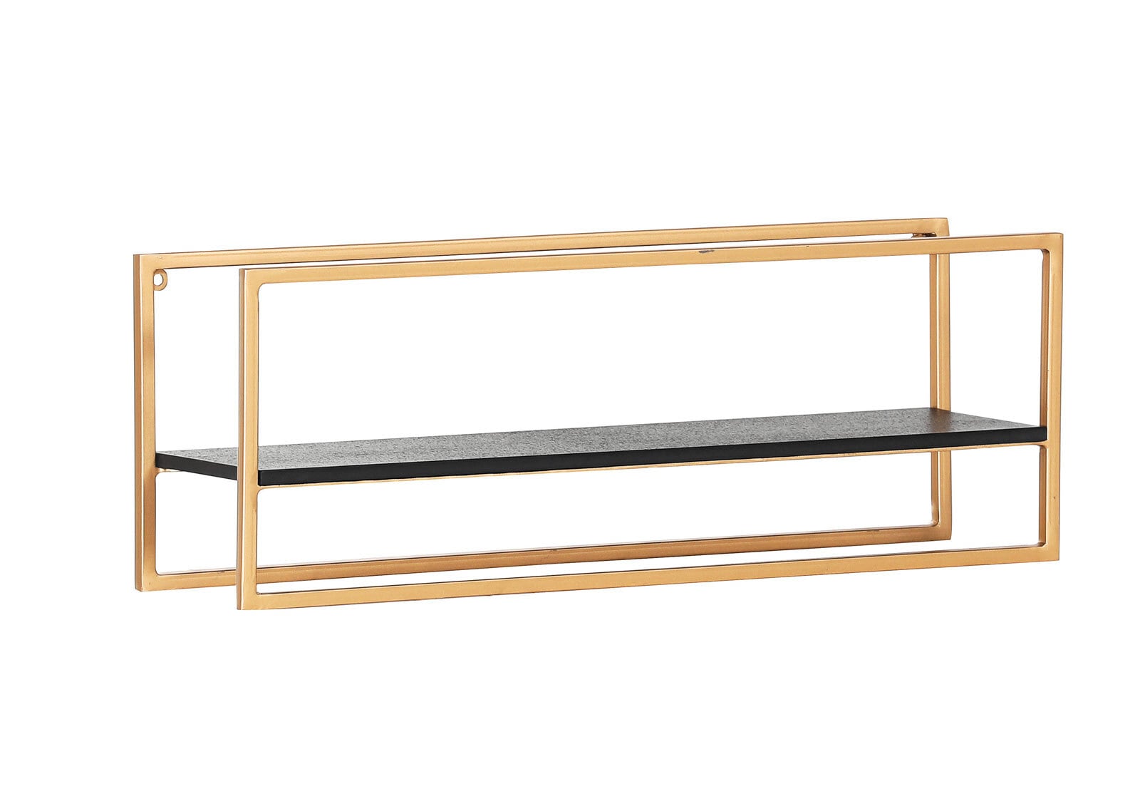 Wandregal Puerto 35x45x18 cm Schwarz/Goldfarben