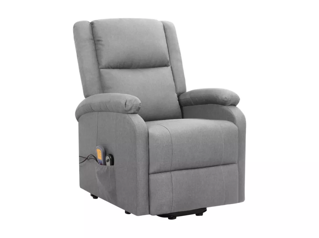 Prolenta Premium - Fauteuil de massage inclinable Gris clair Tissu