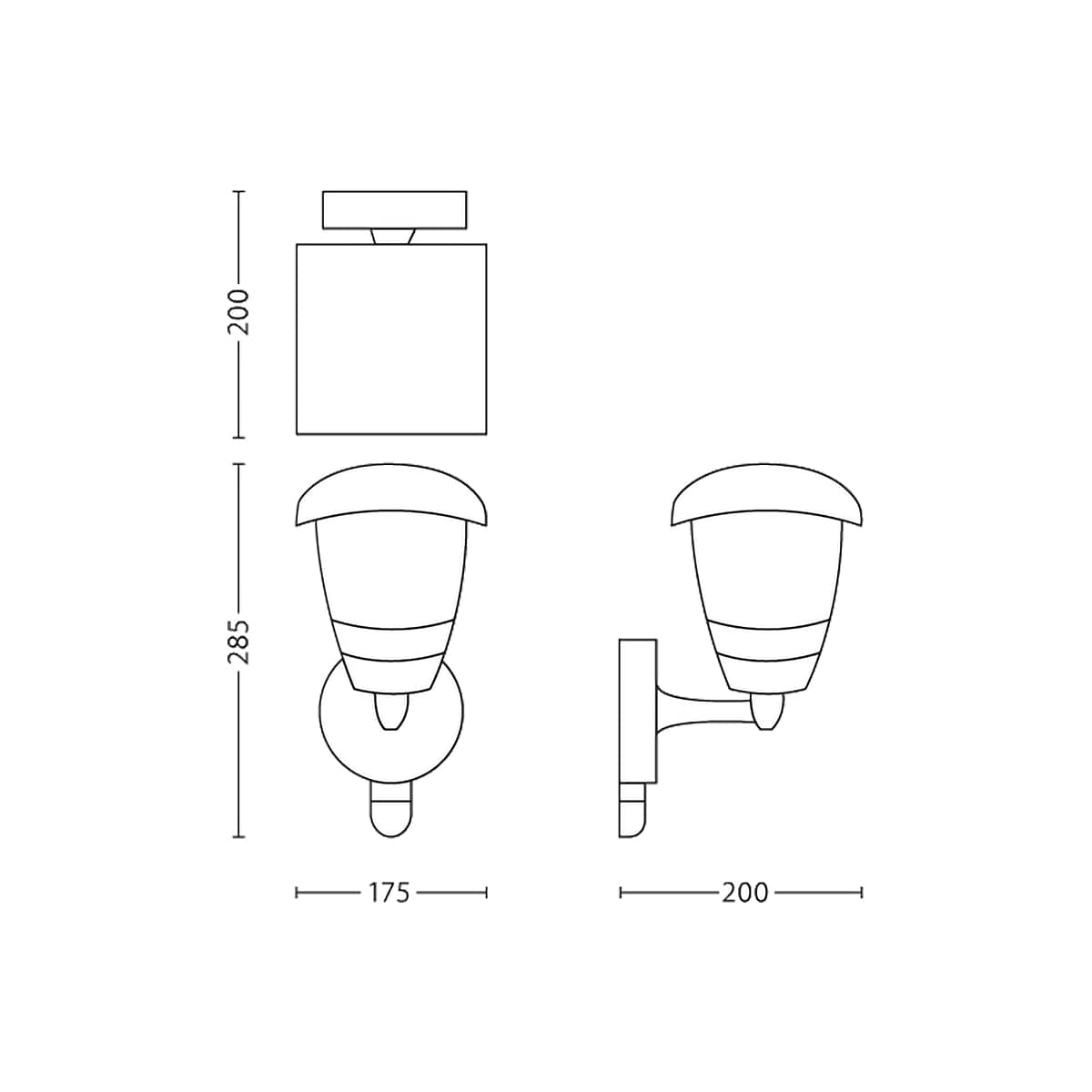Philips Creek IR utendørs vegglanterne E27