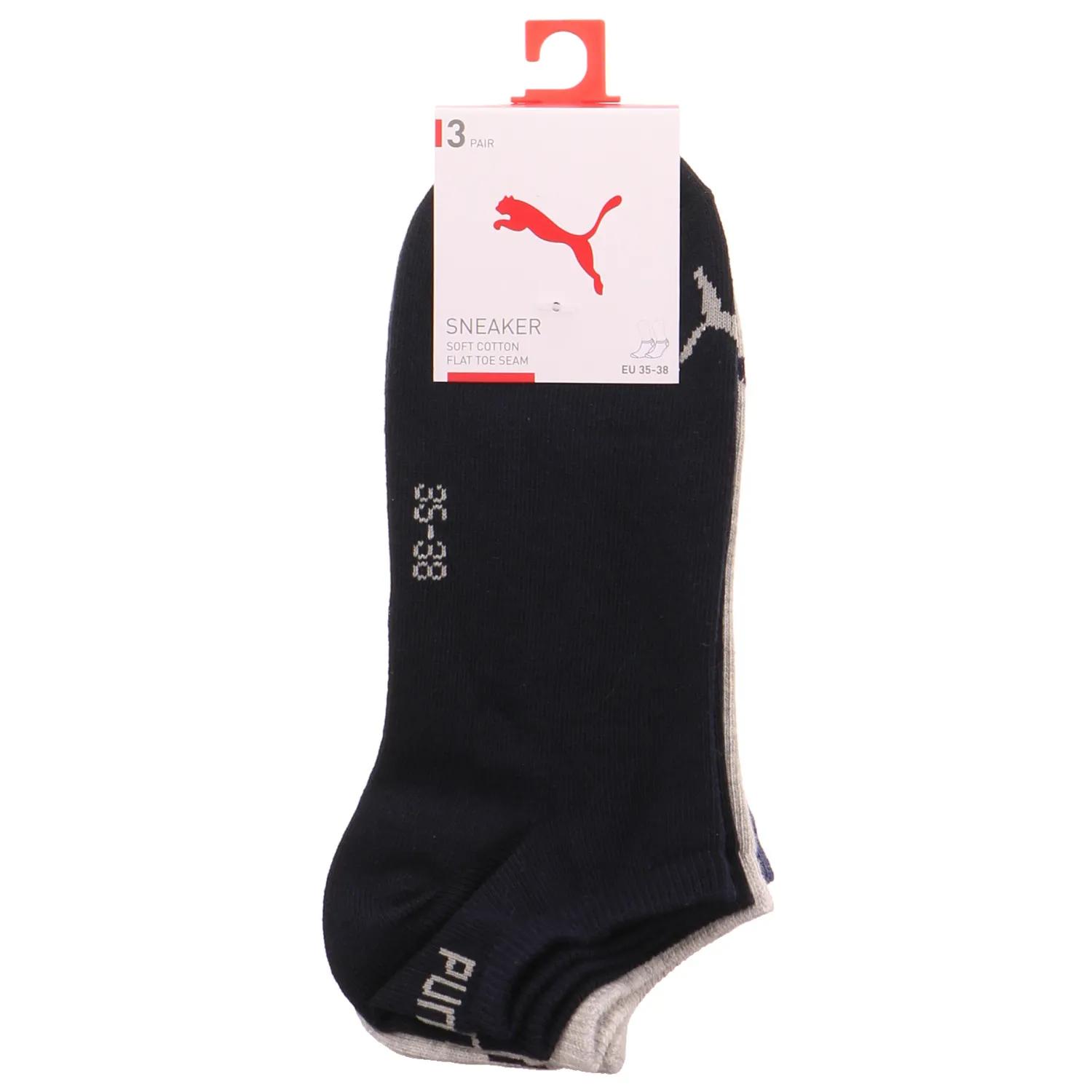 PUMA SOCKEN Freizeitsocken Blau Textil  3-ER Pack