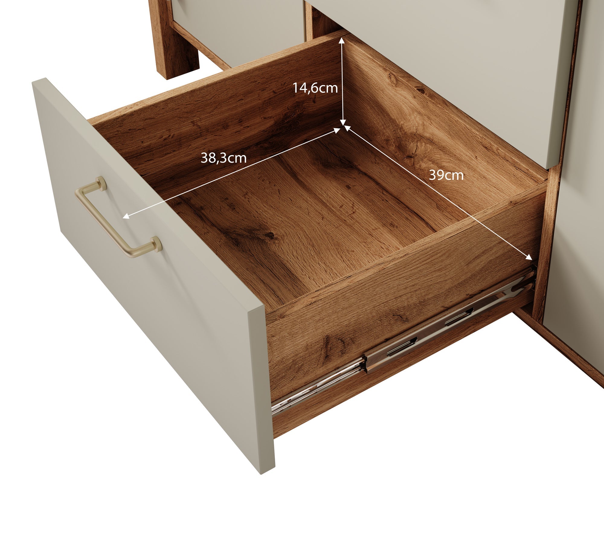 Meubella - Kledingkast Isaac - Beige - 138 cm