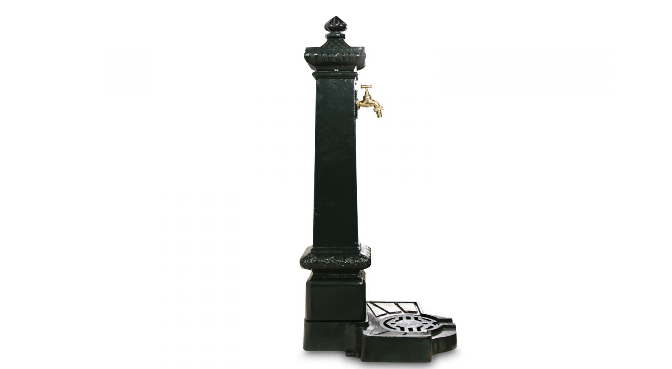 Fontaine de jardin aluminium vert 38x47x99cm