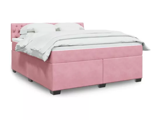 Sommier à lattes de lit avec matelas Rose 180x200 cm Velours