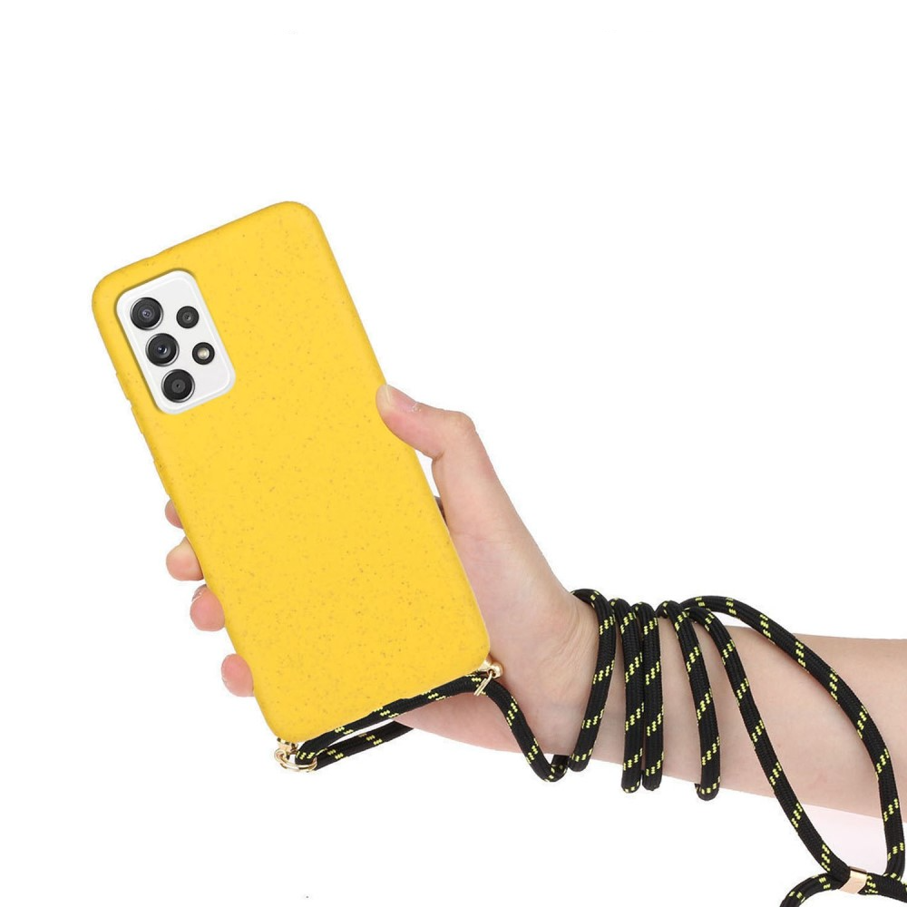 Samsung Galaxy A33 5G Necklace Bio Gummi Case Hülle Eco Friendly Nachhaltig Kompostierbar   Handykette (150cm) - Gelb