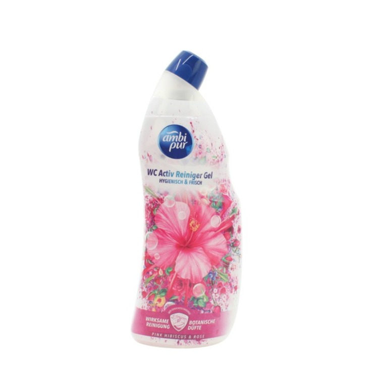 (750ml) WC Reinigungsgel Toiletten Putzmittel mit Geschwungenem Dosierkopf (06422) - Hibiscus & Rose