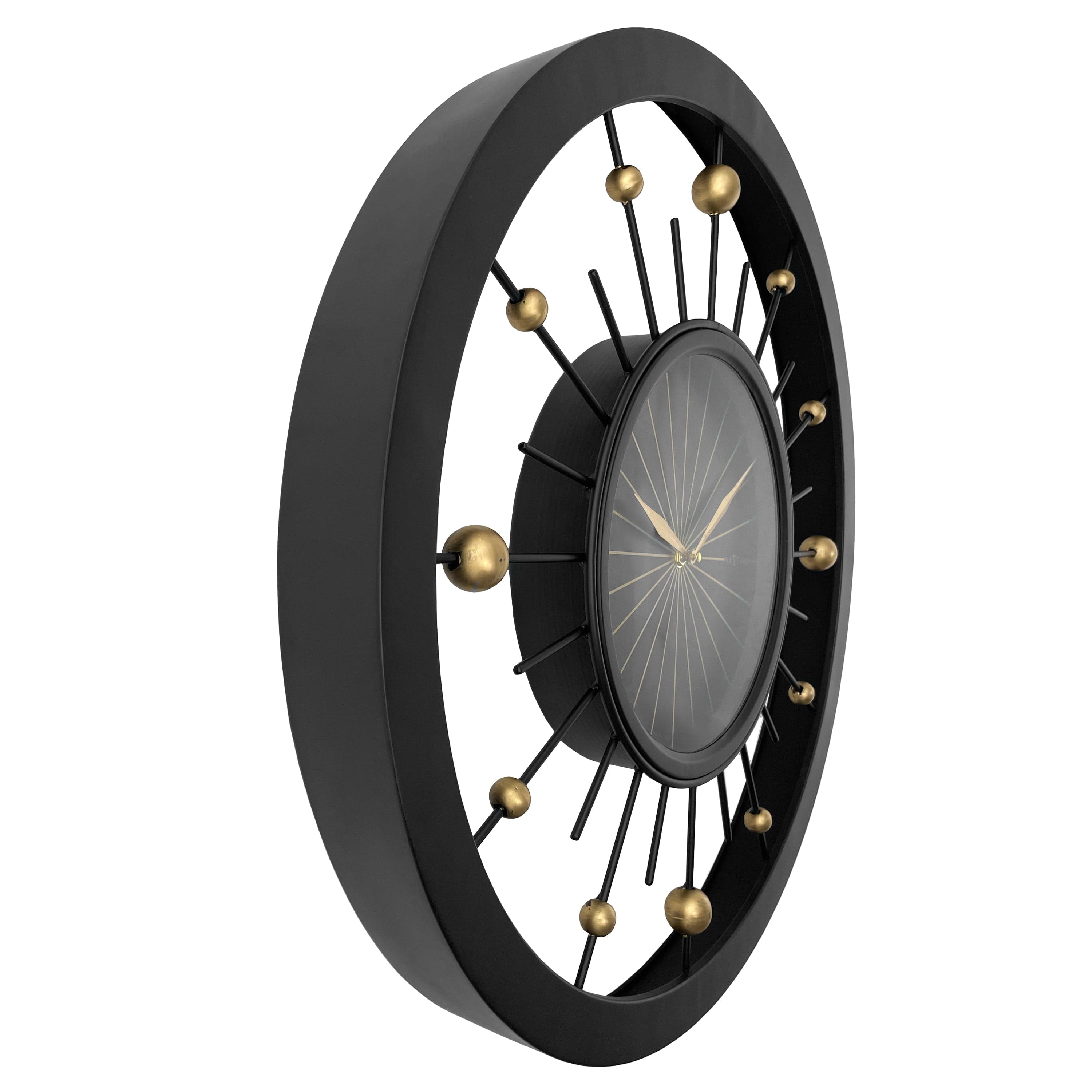 NeXtime - Wandklok 60 cm - Stille - Zwart - Metaal - NeXtime 'Orbit'