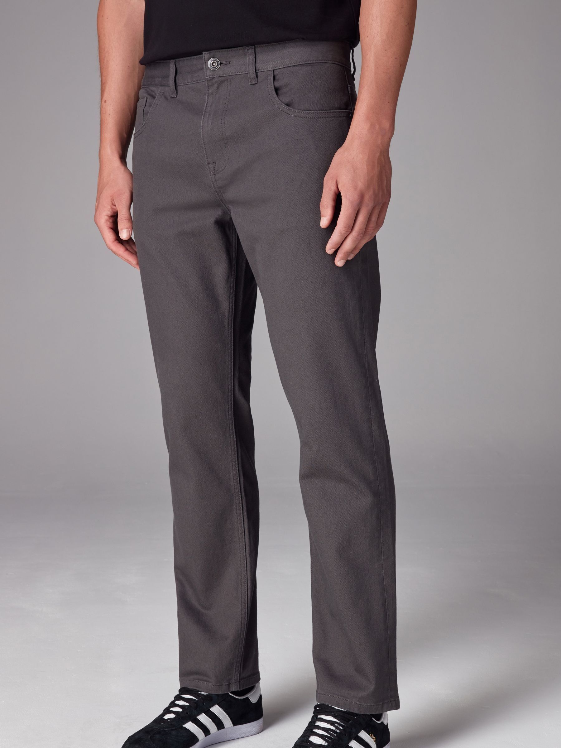 Antraciet - Rechte, klassieke jeans met stretch