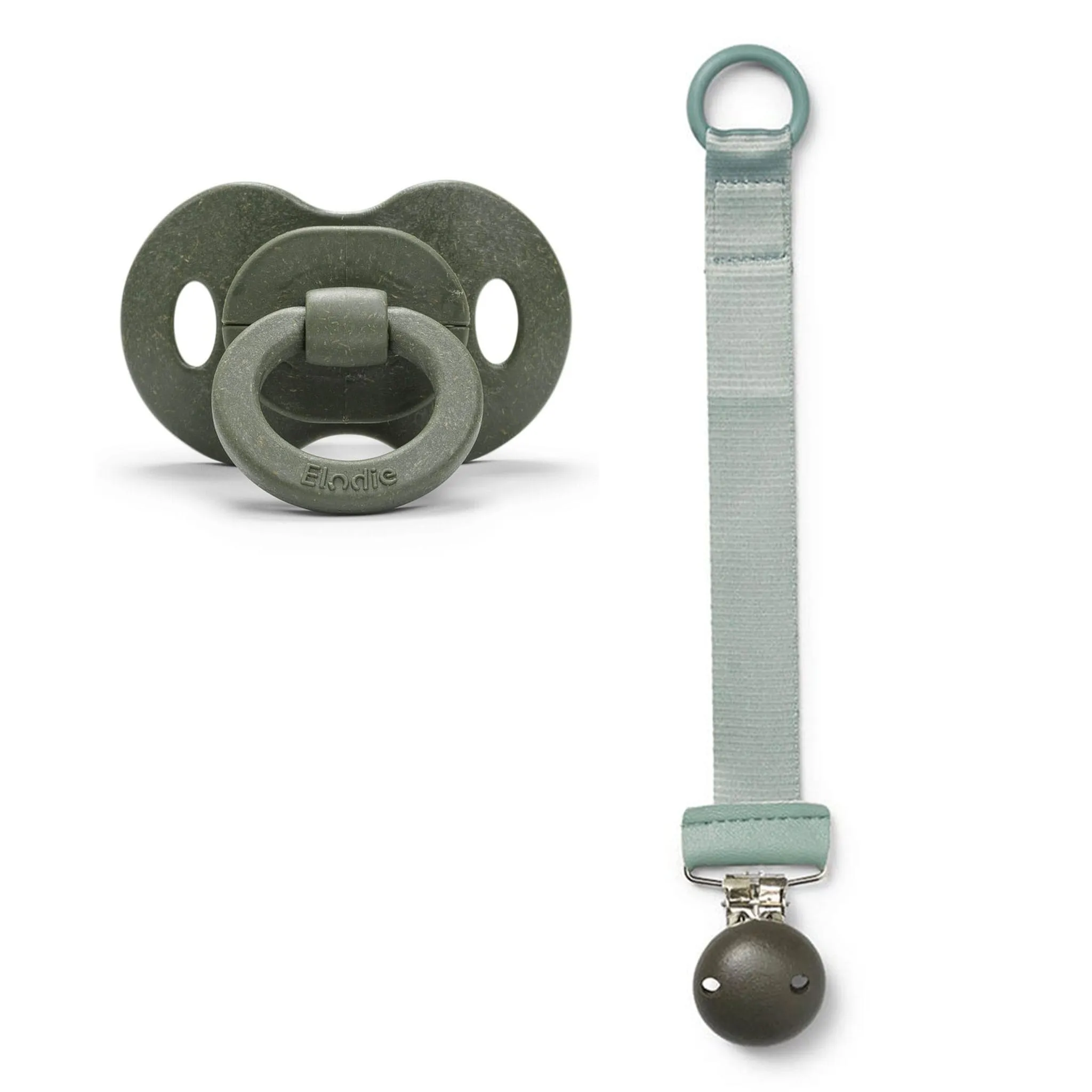 Elodie Suce en bambou 3m+ et Attache suce en bois - Vert Jade
