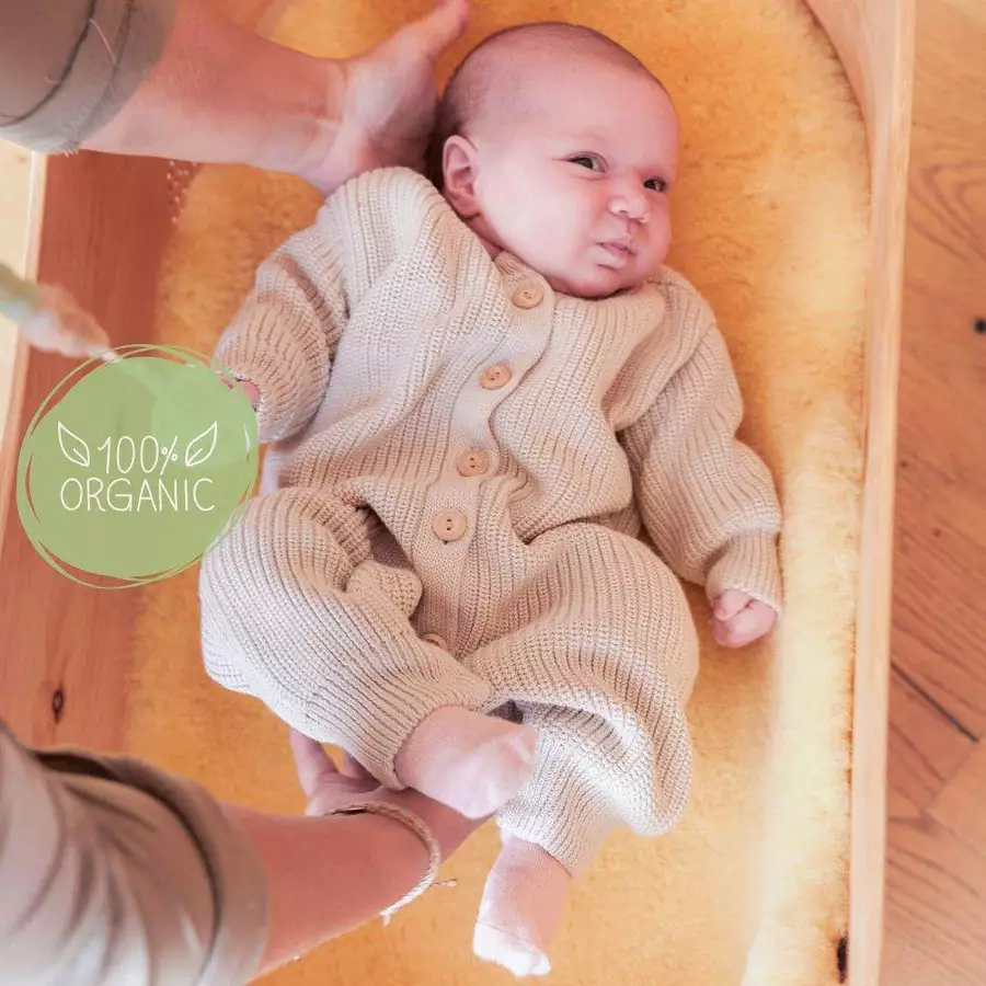 Hofbrucker Baby Strickoverall Leo Beige