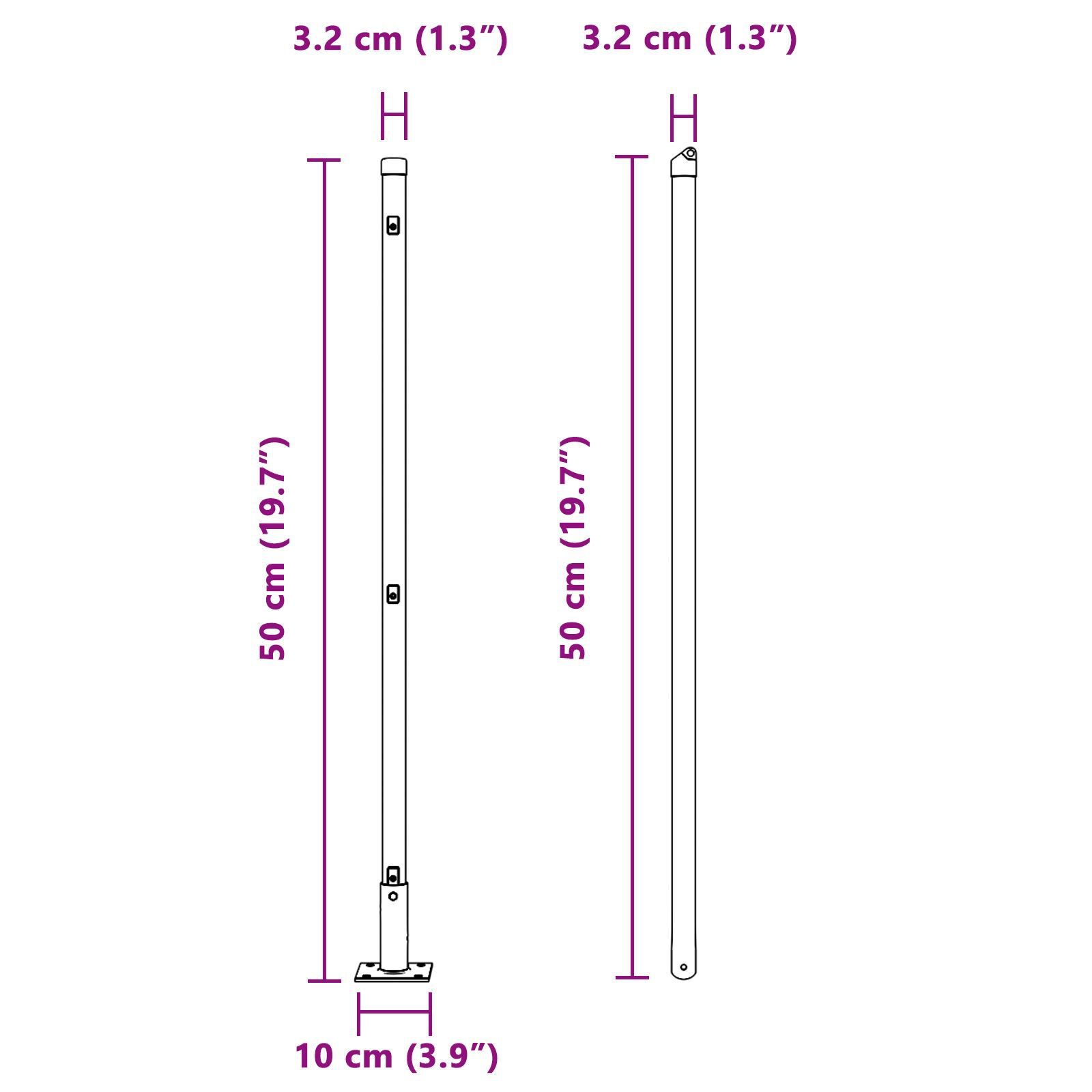 vidaXL Schuttingpalen 13 st Groen Ø32mm 50 cm