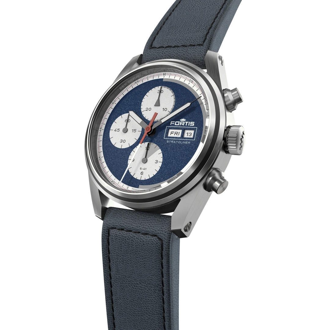 Fortis Stratoliner S-41 Blue Japan Aviator Strap