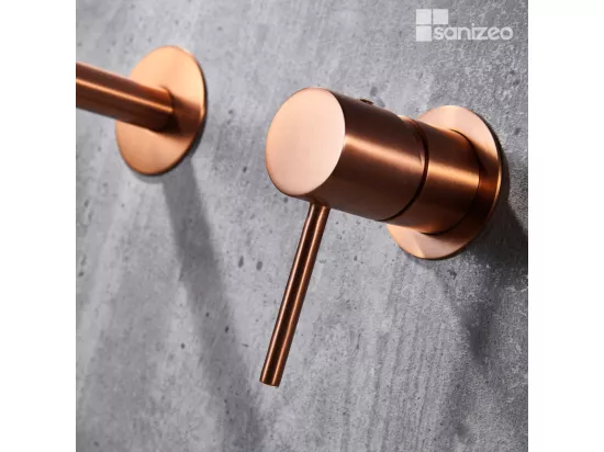Robinet Mitigeur de Lavabo anti-calcaire Encastré Or Rose Cuivré IMEX MONZA GLM039/ORC